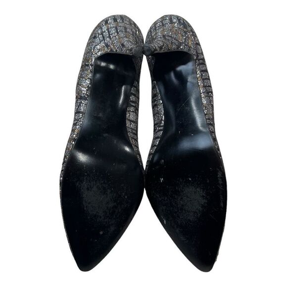 Jacques Levine Womens Pointed Toe Metallic Sparkly Pump Heels Silver Gold Size 8 - Picture 5 of 9